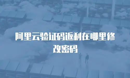 阿里云验证码返利在哪里修改密码