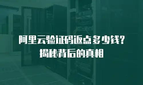 阿里云验证码返点多少钱？揭秘背后的真相