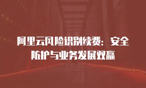 阿里云风险识别续费：安全防护与业务发展双赢