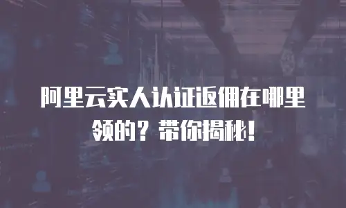 阿里云实人认证返佣在哪里领的？带你揭秘！