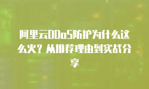 阿里云DDoS防护为什么这么火？从推荐理由到实战分享