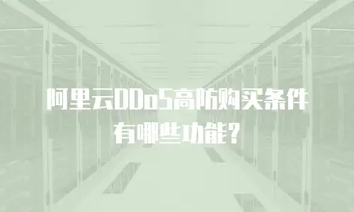 阿里云DDoS高防购买条件有哪些功能？