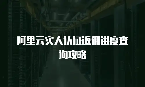 阿里云实人认证返佣进度查询攻略
