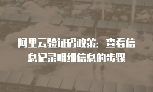 阿里云验证码政策：查看信息记录明细信息的步骤