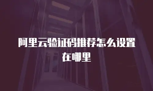 阿里云验证码推荐怎么设置在哪里