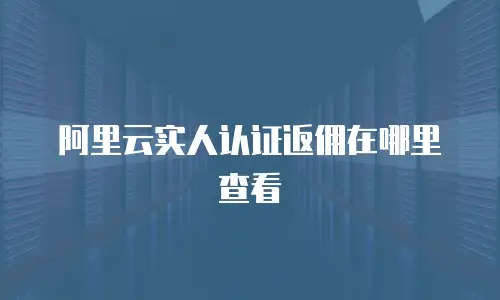 阿里云实人认证返佣在哪里查看