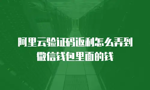 阿里云验证码返利怎么弄到微信钱包里面的钱