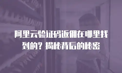 阿里云验证码返佣在哪里找到的？揭秘背后的秘密