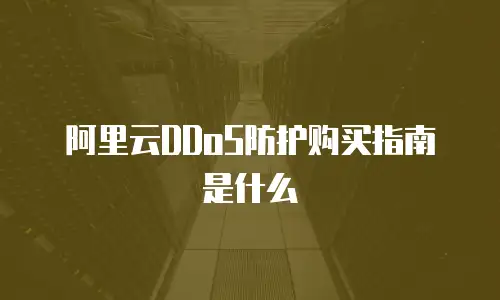 阿里云DDoS防护购买指南是什么