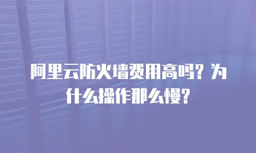 阿里云防火墙费用高吗？为什么操作那么慢？