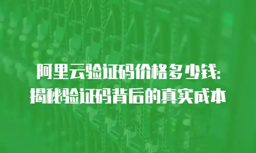 阿里云验证码价格多少钱：揭秘验证码背后的真实成本