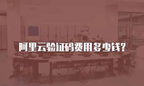 阿里云验证码费用多少钱？