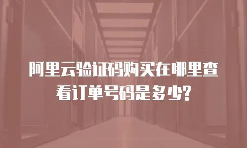 阿里云验证码购买在哪里查看订单号码是多少?