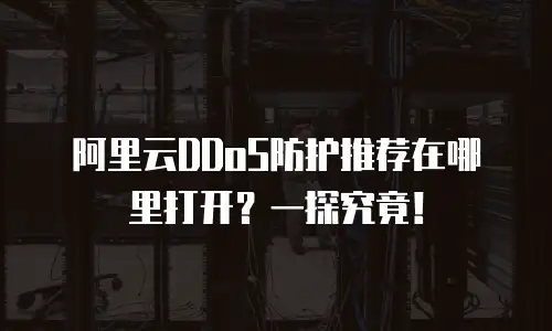 阿里云DDoS防护推荐在哪里打开？一探究竟！
