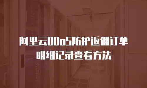 阿里云DDoS防护返佣订单明细记录查看方法