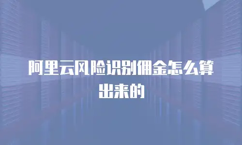 阿里云风险识别佣金怎么算出来的