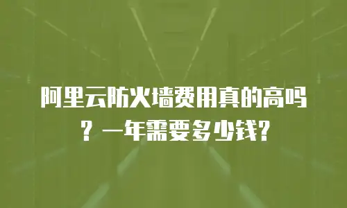阿里云防火墙费用真的高吗？一年需要多少钱？