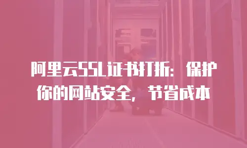 阿里云SSL证书打折：保护你的网站安全，节省成本