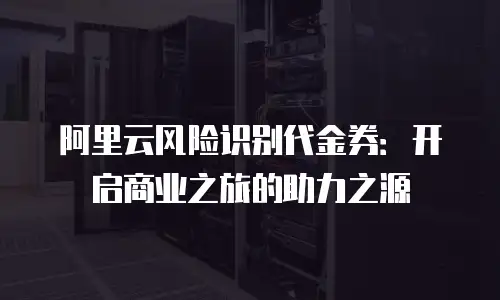 阿里云风险识别代金券：开启商业之旅的助力之源