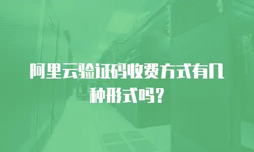阿里云验证码收费方式有几种形式吗？