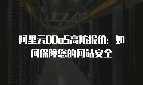 阿里云DDoS高防报价：如何保障您的网站安全