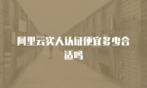 阿里云实人认证便宜多少合适吗