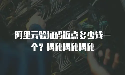 阿里云验证码返点多少钱一个？揭秘揭秘揭秘