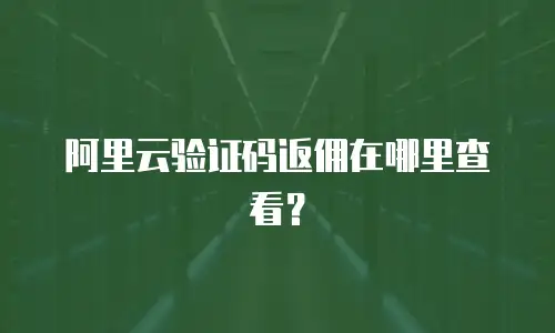 阿里云验证码返佣在哪里查看？