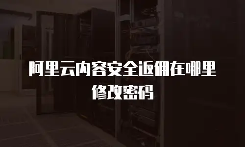 阿里云内容安全返佣在哪里修改密码