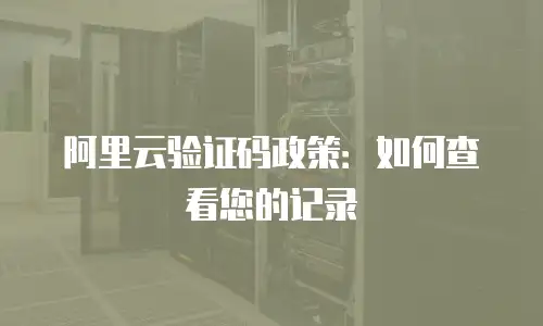 阿里云验证码政策：如何查看您的记录