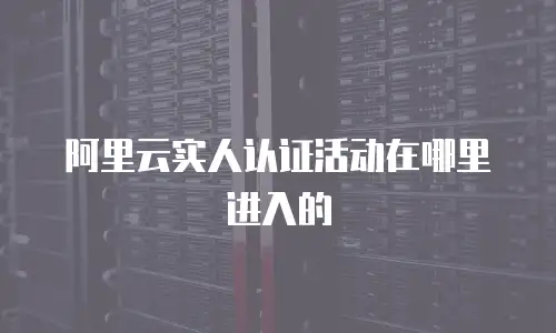 阿里云实人认证活动在哪里进入的