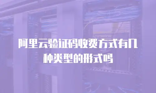 阿里云验证码收费方式有几种类型的形式吗