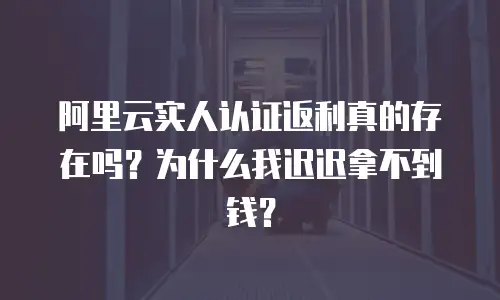 阿里云实人认证返利真的存在吗？为什么我迟迟拿不到钱？