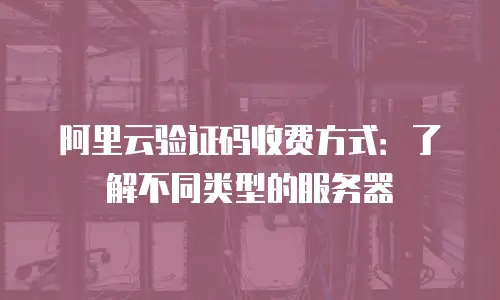 阿里云验证码收费方式：了解不同类型的服务器
