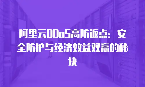 阿里云DDoS高防返点：安全防护与经济效益双赢的秘诀