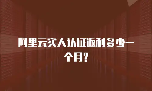 阿里云实人认证返利多少一个月?