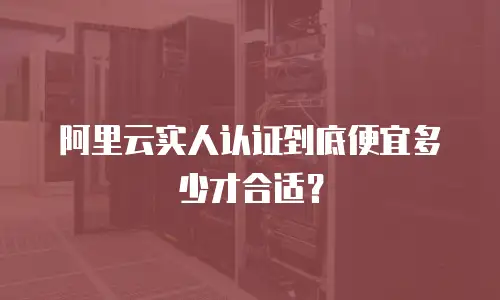 阿里云实人认证到底便宜多少才合适？