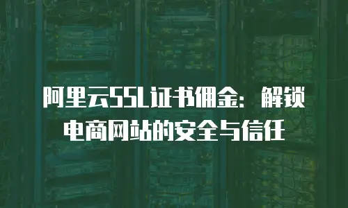 阿里云SSL证书佣金：解锁电商网站的安全与信任