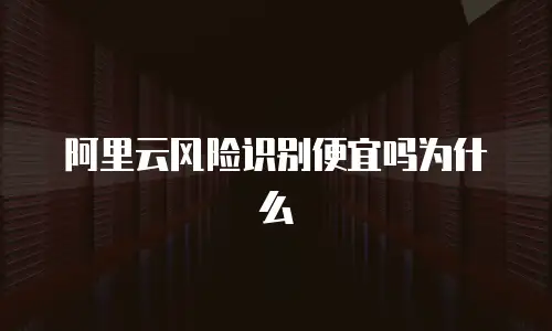 阿里云风险识别便宜吗为什么