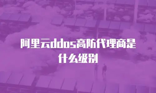 阿里云ddos高防代理商是什么级别