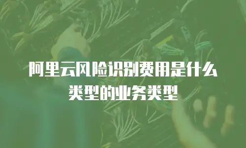 阿里云风险识别费用是什么类型的业务类型