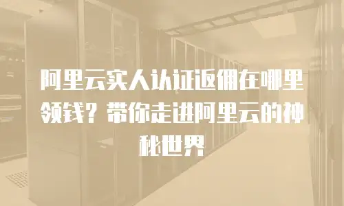 阿里云实人认证返佣在哪里领钱？带你走进阿里云的神秘世界