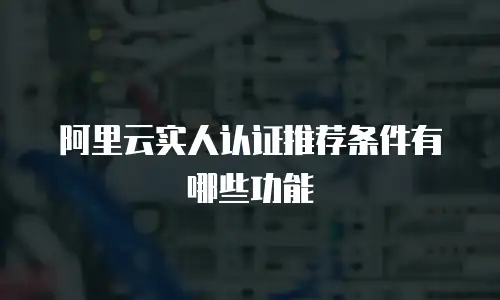 阿里云实人认证推荐条件有哪些功能