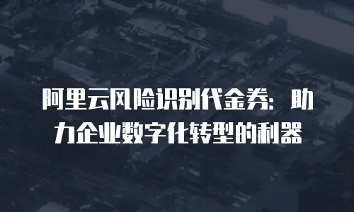 阿里云风险识别代金券：助力企业数字化转型的利器
