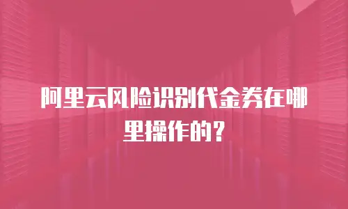 阿里云风险识别代金券在哪里操作的？