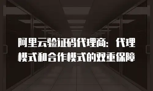 阿里云验证码代理商：代理模式和合作模式的双重保障