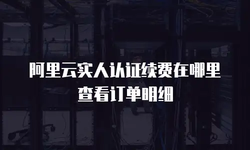 阿里云实人认证续费在哪里查看订单明细