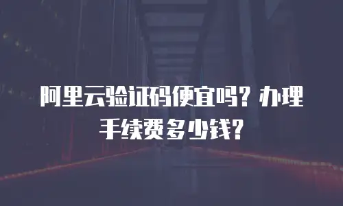 阿里云验证码便宜吗？办理手续费多少钱？
