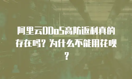 阿里云DDoS高防返利真的存在吗？为什么不能用花呗？