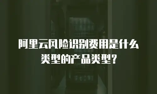 阿里云风险识别费用是什么类型的产品类型？